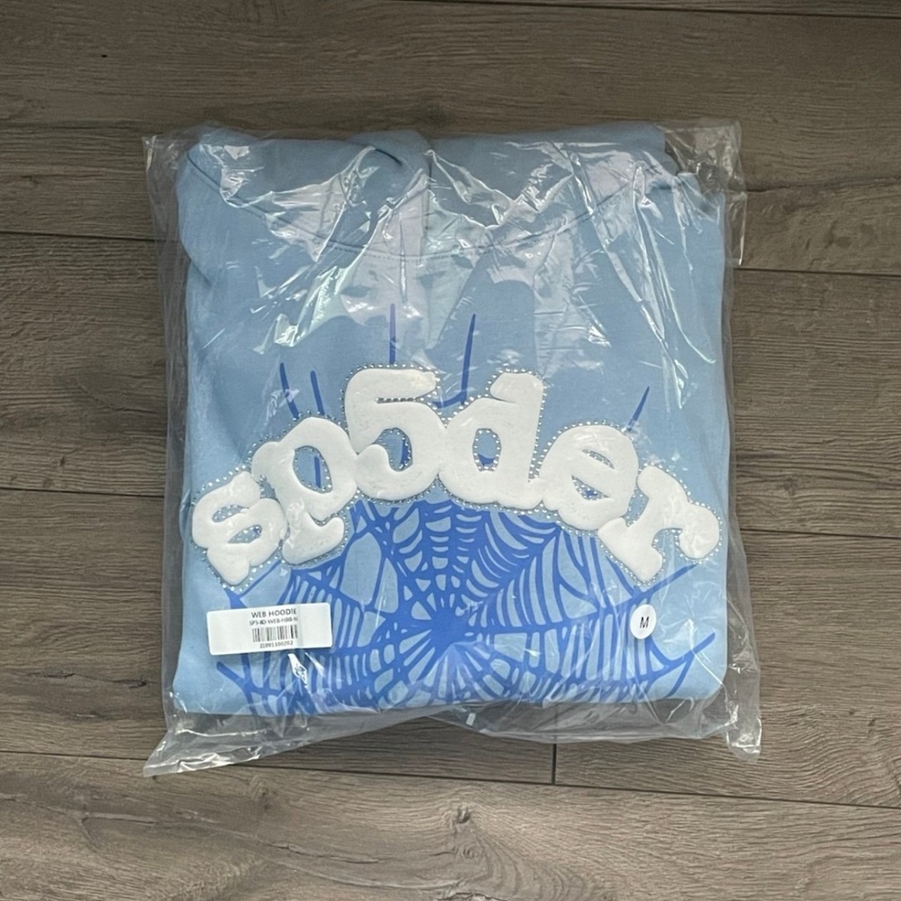 Spider Sky Blue Hoodie – Sizes S to XL